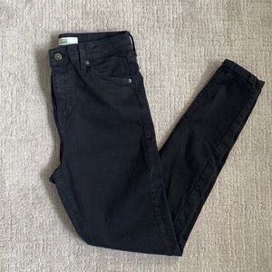 Topshop Jamie Moto Black Jeans